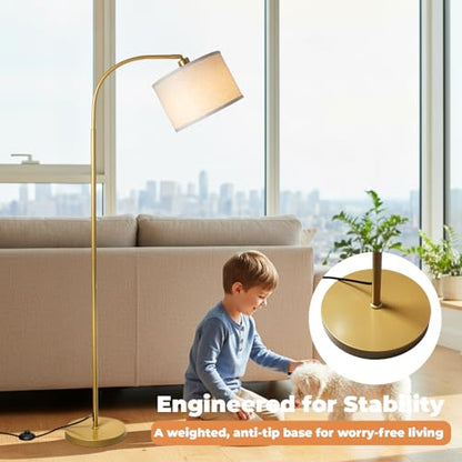 LALISU Arc Floor Lamps Modern Standing Remote Floor Lamp for Living Room - color: Gold