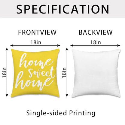 Hexagram Throw Pillow Covers 18x18, Yellow Outdoor Pillow Covers Set of 4 - color: Yellow2, size: 18" x 18" (Pack of 4)