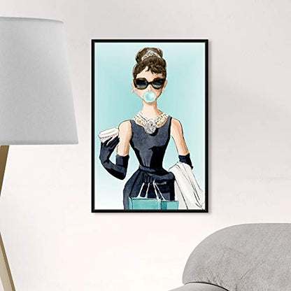 The Oliver Gal Artist Co. Abstract Wall Art Canvas - size: 24"L x 16"W, style: Black Frame