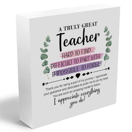 Teacher Gifts Wooden Box Sign Wall Decor Teacher Appreciation Gifts - color: Teacher Gifts