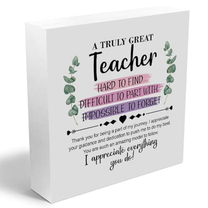 Teacher Gifts Wooden Box Sign Wall Decor Teacher Appreciation Gifts - color: Teacher Gifts