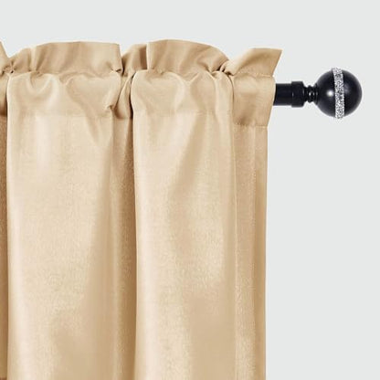 JIUZHEN Beige Valance Curtains for Window 1 Panel, 42 x 18 Inches - color: Beige, size: 42"W x 18"L (Pack of 1)