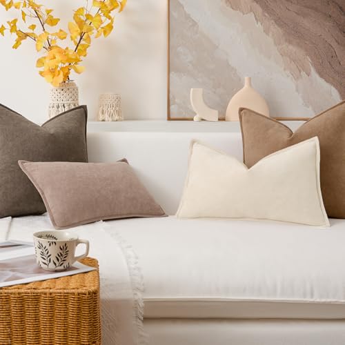 Kevin Textile Soft Waterproof Pillow Covers 16x16 Inch 2 Pack, Beige - color: Beige, size: 16" x 16" (Pack of 2)