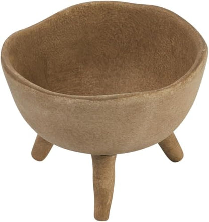 Creative Co-Op Boho Terracotta Footed Planter with Organic Edge, Matte Taupe 4"(Pack of 6) - color: Matte Taupe, size: 4" (Pack of 6)