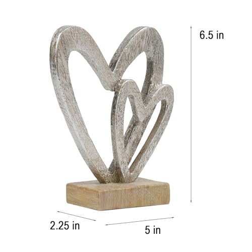 Guichifun Heart Decor Modern Farmhouse Sculpture - color: Silver