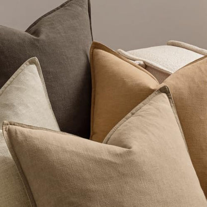 MIULEE Dark Brown Boho Linen Pillow Covers 18x18 Inch Pack of 4 - color: Dark Brown, size: 18" x 18" (Pack of 4)