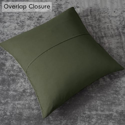 PHF Truly Velvet Euro Shams 26" x 26", Smokey Olive, No Insert, 2 Pack - color: Smokey Olive, size: 26" x 26" (Pack of 2)