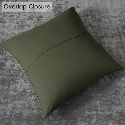 PHF Truly Velvet Euro Shams 26" x 26", Smokey Olive, No Insert, 2 Pack - color: Smokey Olive, size: 26" x 26" (Pack of 2)