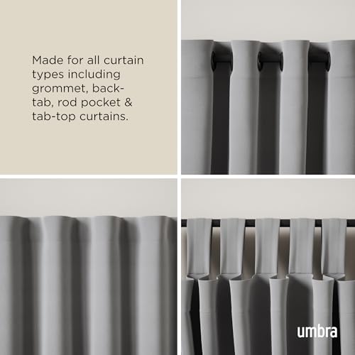 Umbra Bellwood Curtain Rod, Adjustable, 42 to 120 Inches, White/Natural - color: White/Natural