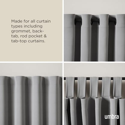 Umbra Bellwood Curtain Rod, Adjustable, 42 to 120 Inches, White/Natural - color: White/Natural