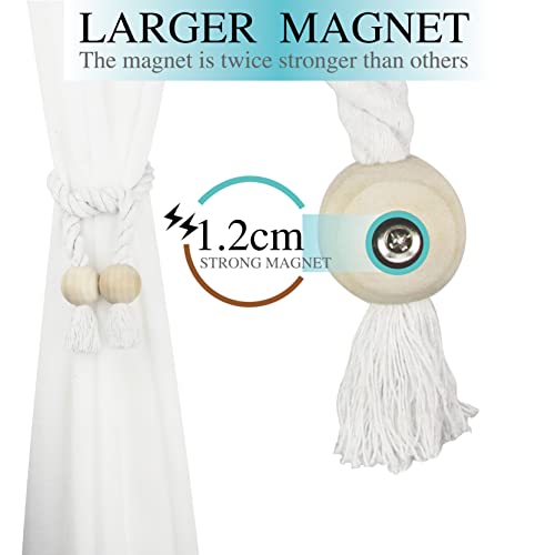 Magnetic Curtain Tiebacks Decorative Tie Back Drapes Holdbacks Nieffeiy - color: White