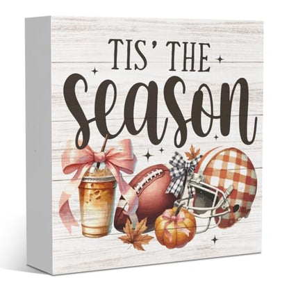 Tis the Season Pink Bow Football Fall Decorations - color: Season1