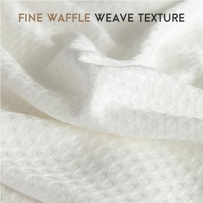 AmyHomie Cooling Waffle Blanket Queen Size, 100% Rayon Derived from Bamboo - color: White, size: Queen (90"x90")