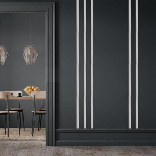 Silver Metal Wall Art Modern Striped Walls Decor Minimalist Line Arts Sign - color: Metal Silver