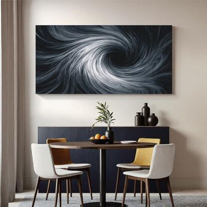 YISXINOAG Black White Abstract Wall Art Modern Spiral Painting 24"X48" - color: black white, size: 48"L x 24"W
