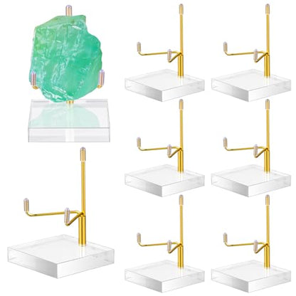 Kigley 8Pcs Display Stand Crystal Holder, Gold, 2.36 x 2.36 x 3.54 Inches - color: Gold, size: 2.36 x 2.36 x 3.54 Inches