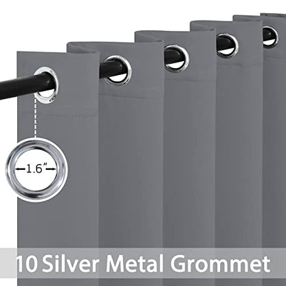 Yakamok Grey Room Darkening Curtains 62x63 inch Gray Grommet-Living Room - color: Grey, size: 62"W x 63"L (Pack of 2)