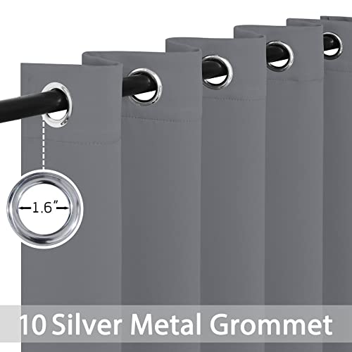 Yakamok Grey Room Darkening Curtains 62x96 inch Gray Grommet-Living Room - color: Grey, size: 62"W x 96"L (Pack of 2)