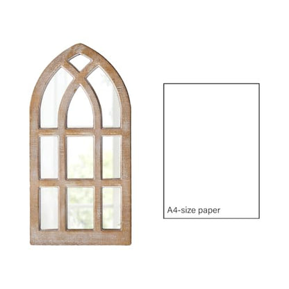 Small Rustic Arched Window Mirrors for Wall Decor 8 X 16 Inch