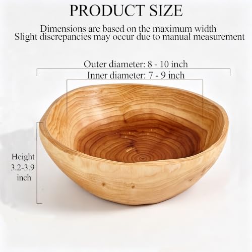 8-10 Inch Small Wooden Fruit Decorative Bowl for Kitchen Counter