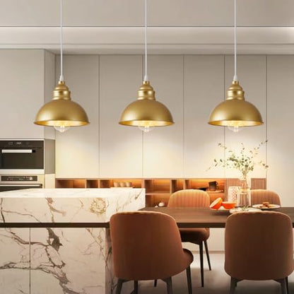 Plug in Pendant Light, 15FT Hanging Lights, On/Off Switch - color: Gold