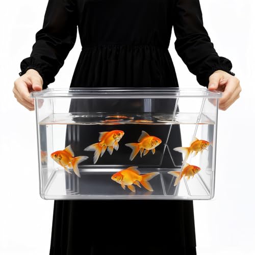 Geelin 2.5 Gallon Plastic Fishbowl Square Large Clear Shatterproof Tank - size: 2.5 Gallon, style: Square