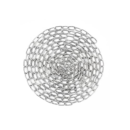 10 Feet SUS304 Stainless Steel Chain, Hanging Chain Link Light Duty Chain, Heavy Duty Hanging Chain for Home Outdoor Camping, Thickness 0.08 inches - color: Silver, size: No Chain Links