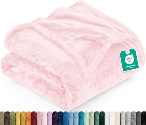 Utopia Bedding Ultra Soft Fleece Bed Blanket Throw Size Pink (50x60 Inches) - color: Pink, size: Throw (50x60 Inch)