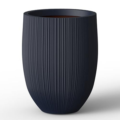 Kante Large Round Bullet Charcoal Concrete Planter 21.7" Tall, Outdoor - color: Charcoal, size: 21.7 Inch Tall