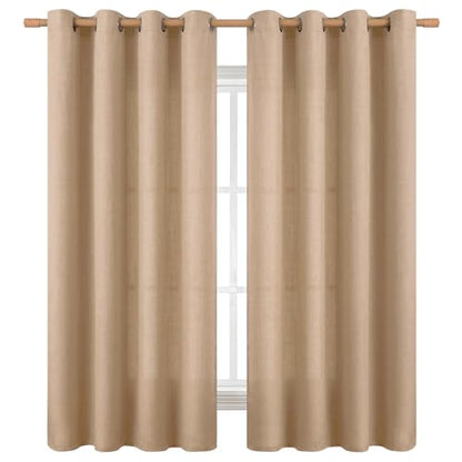 BGment Tan Linen Curtains 63 Inch Length for Bedroom - 2 Panels - color: Tan, size: 52"W x 63"L (Pack of 2)