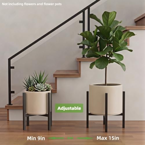 Adjustable Metal Plant Stand Indoor, Expandable 9 to 15 Inch Pot Holder