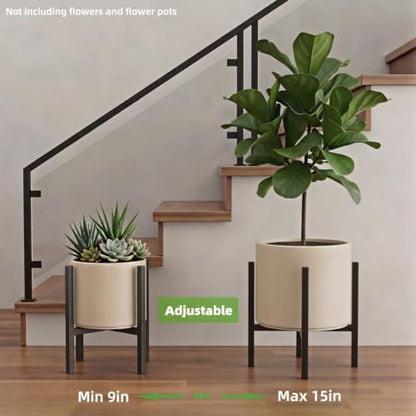 Adjustable Metal Plant Stand Indoor, Expandable 9 to 15 Inch Pot Holder