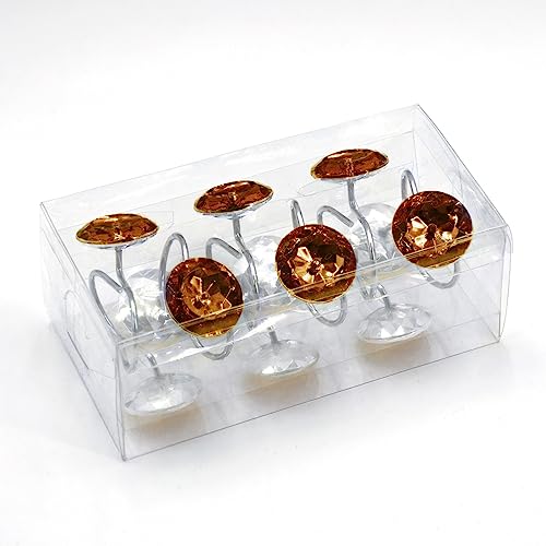 Crystal Diamond Round Shower Curtain Hooks Rings for Bathroom,Brown,12PCS - color: Brown