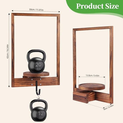 3 Pack Solid Wood Hanging Planters for Indoor Plants Wall Decor with Hooks