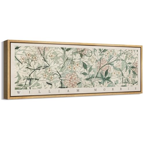 MUDECOR Large Framed Canvas Print Wall Art Floral Pattern Botanical Nature Wilderness Antique Retro Fine Art Illustrations Decorative Colorful Multicolor for Bedroom - 60"x20" - color: A01-2401-irs40, size: 60"L x 20"W