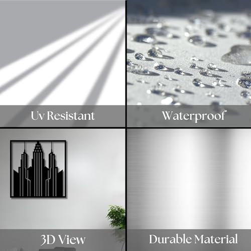Metal Wall Decor | 17'' x 17'' x 0.05'' City Skyline Art Themed Wall Decorations | Handmade Indoor and Outdoor Wall Art (17'' x 17'', City Skyline, Black) - size: 17'' x 17'', style: City Skyline