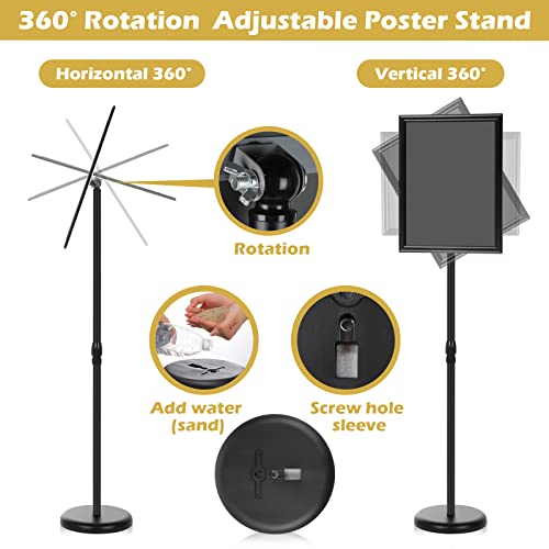 LElFlIDE 8 Pack Black 11.7 x 16.5" A4 Adjustable Pedestal Sign Holder - color: Black, size: 11.7 x 16.5''