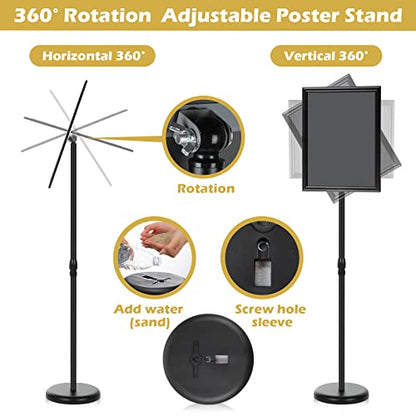LElFlIDE 8 Pack Black 11.7 x 16.5" A4 Adjustable Pedestal Sign Holder - color: Black, size: 11.7 x 16.5''