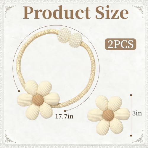 Sunflower Curtain Tiebacks 2 Pack, No-Drill Decorative Drape Holders