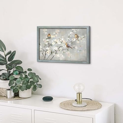 Impressionistic Birds on Blossom Branches Wall Art, 16"Lx11"W - color: Birds on Spring Blossom, size: 16"L x 11"W