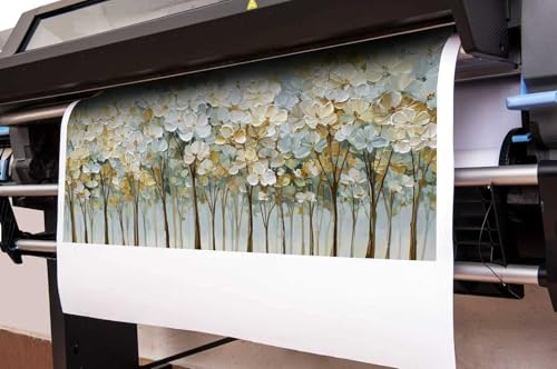 Green and White Flower Poster Wall Decor for Bedroom Tree Canvas Wall Art for Dining Room Modern Prints Wall Art for Apartment Size 24 x 48 Inch - size: 48L" x 24W"