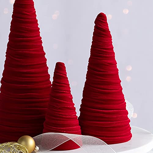 Your Heart's Content Red Velvet Trees Set of 3 (Red) - color: Red