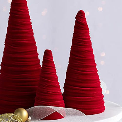 Your Heart's Content Red Velvet Trees Set of 3 (Red) - color: Red