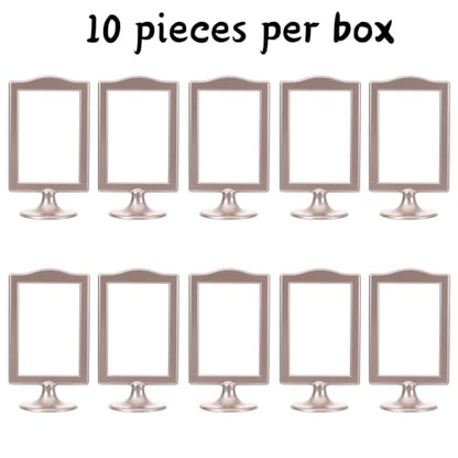 Meonua Double Sided Standing Picture Frames 4 x 6 Inch Pedestal Photo Frame Plastic Self Standing Frame Holds 2 Pictures Tabletop Frame for Wedding Table Bridal (10 Pack,Champagne Gold) - color: gold