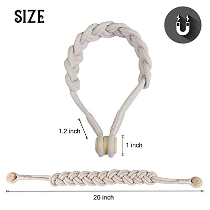 BEL AVENIR Curtain Tiebacks Magnetic 2 Pack Woven Drapery Holdback - color: Blush--2pack