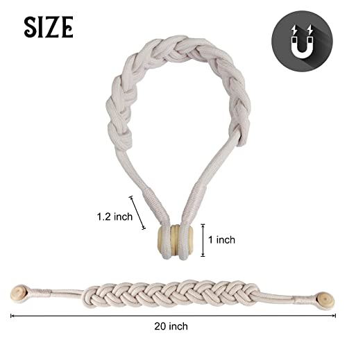 BEL AVENIR Curtain Tiebacks Magnetic 2 Pack Woven Drapery Holdback - color: Blush--2pack