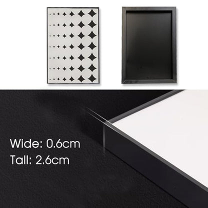 QKF 3Pcs Black White Abstract Geometric Textured Framed Canvas Wall Art Set - color: Simple Black and White, size: 20" X 28" X 3 pieces