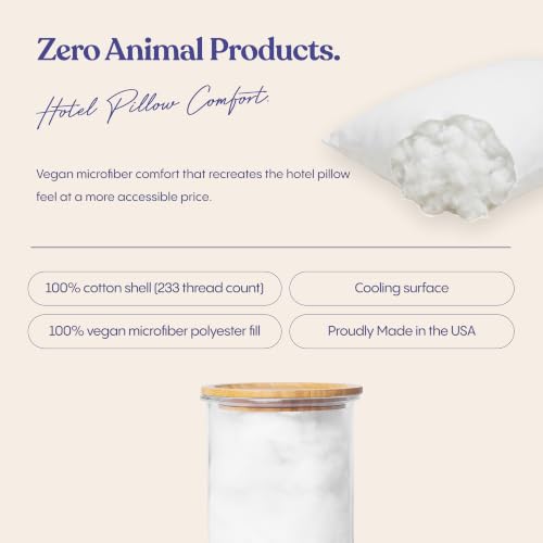 FluffCo Zen Fluff® Down Alternative Bed Pillows - Soft, Queen Size (1 Pack) - size: Queen (U.S. Standard)