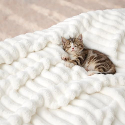 Bedsure Soft Cozy King Size Fleece Blankets for Bed Off White 108"x90" - color: Off White, size: King