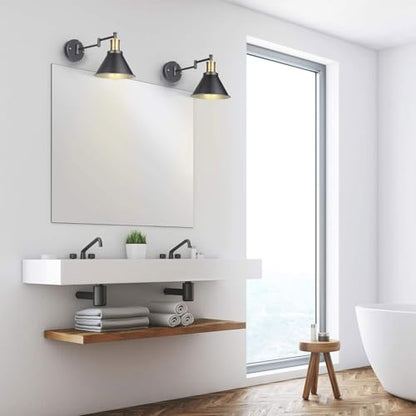 Swing Arm Wall Lamp Plug-in Cord Industrial Wall Sconce, Bronze and Black Finish,with On/Off Switch, E26 Base,1-Light Bedroom Wall Lights Fixtures,Bedside Reading Lamp - size: 1-Pack